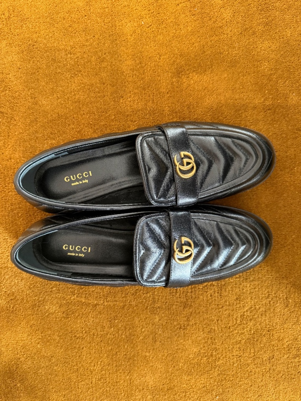 Gucci Black Leather GG Marmont Loafers – Size 40 - Picture 6 of 7
